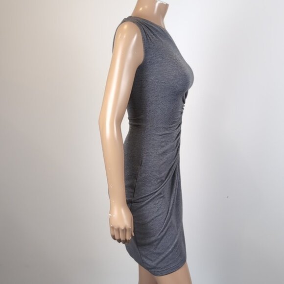 Vintage Y2K Dynamite Faux Wrap Dress Studded Gathered Asymmetric Mini Bodycon - Picture 10 of 14